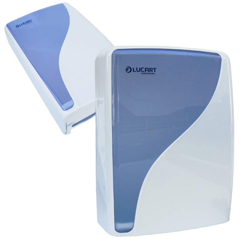 Dispenser (dozator), Lucart, pentru prosoape hartie pliate V 250 buc, alb, 28.5x12.5x38 CM